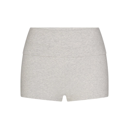 COTTON JERSEY FOLDOVER SHORT | LIGHT HEATHER GREY