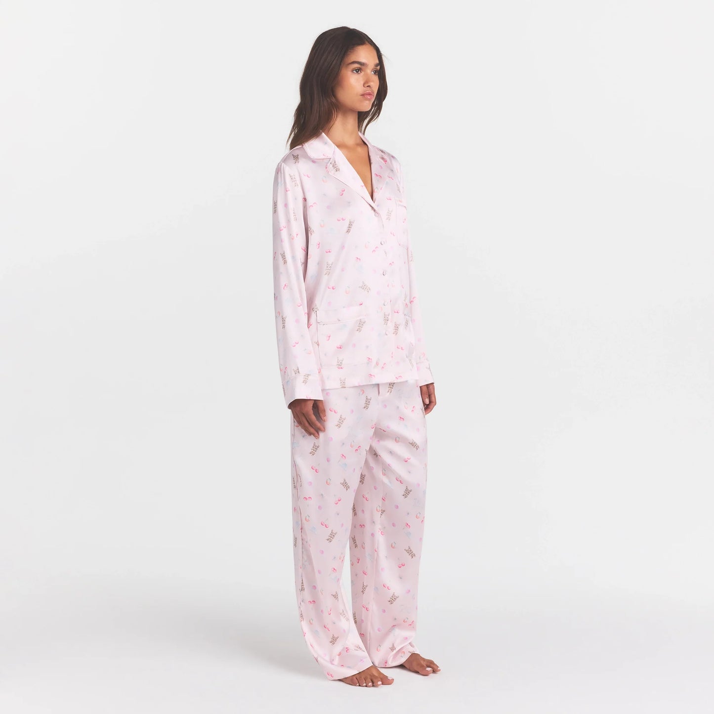 WOVEN SHINE LONG SLEEP SET | BARELY PINK SNACK BAG