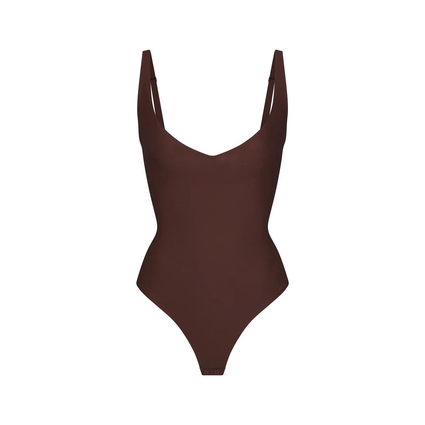 SKIMS BODY CORE SCULPT PLUNGE THONG BODYSUIT | COCOA