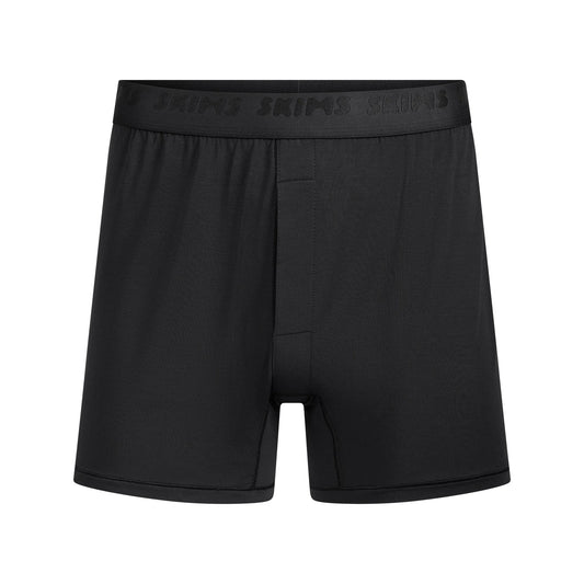 SKIMS STRETCH MENS KNIT BOXER | OBSIDIAN