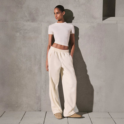 OUTDOOR FLEECE STRAIGHT LEG PANT | ECRU