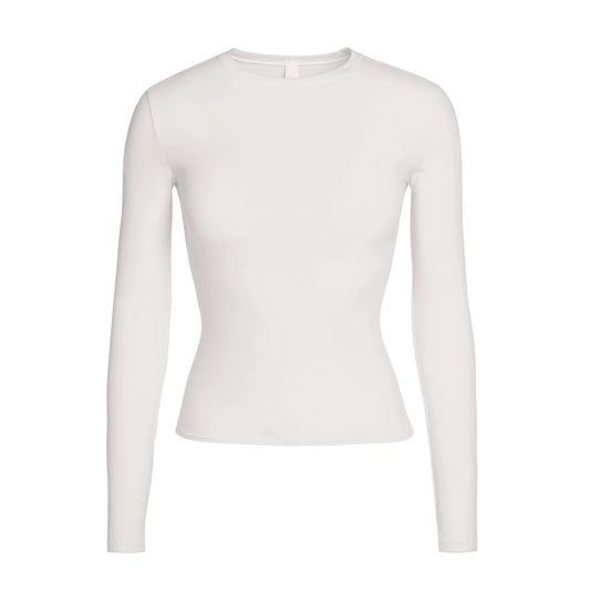 COTTON JERSEY LONG SLEEVE T-SHIRT | MARBLE