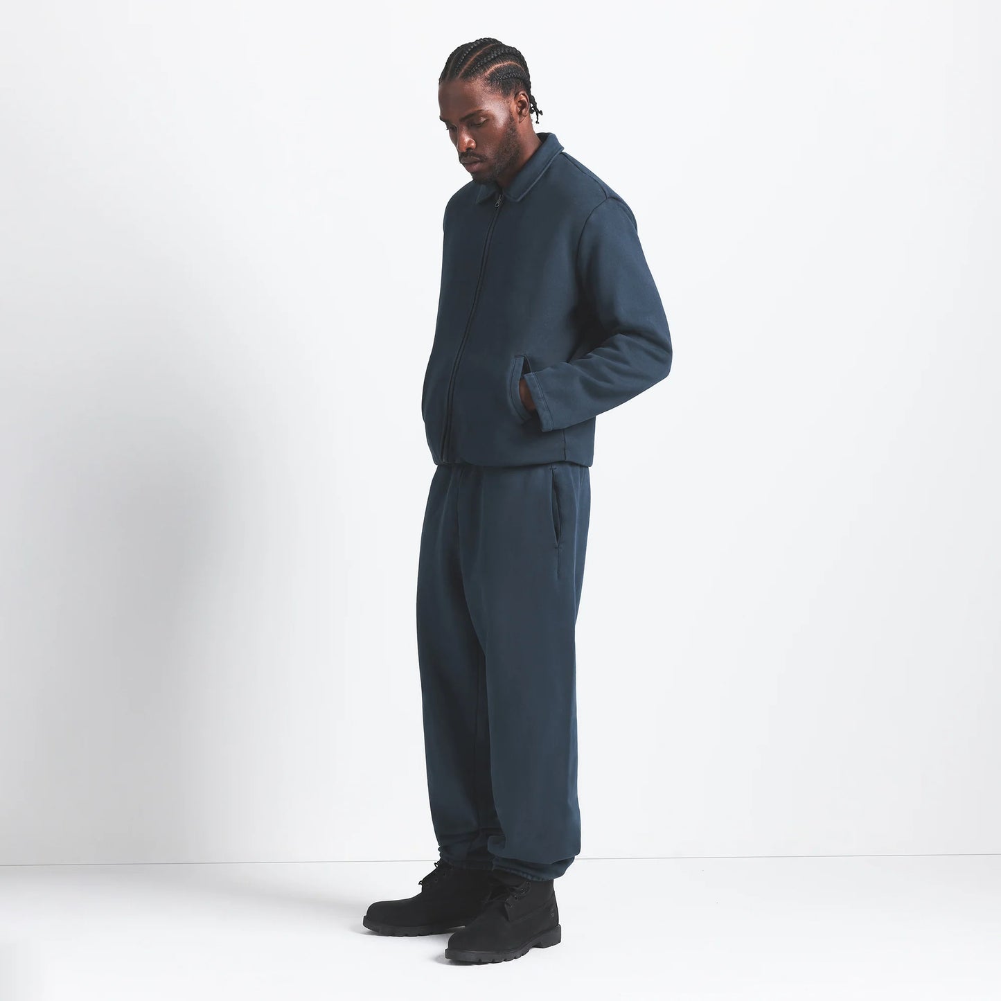 HEAVYWEIGHT FLEECE MENS SHERPA-LINED ZIP UP JACKET | NAVY