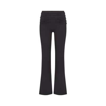 NikeSKIMS MATTE FOLDOVER SLIM FLARE LEGGING | OBSIDIAN