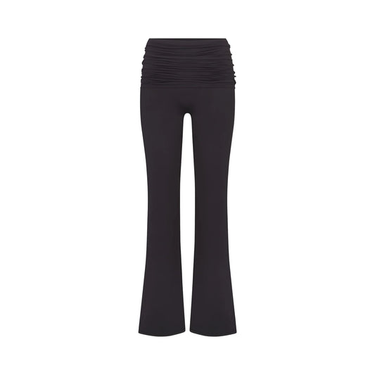 NikeSKIMS MATTE FOLDOVER SLIM FLARE LEGGING | OBSIDIAN
