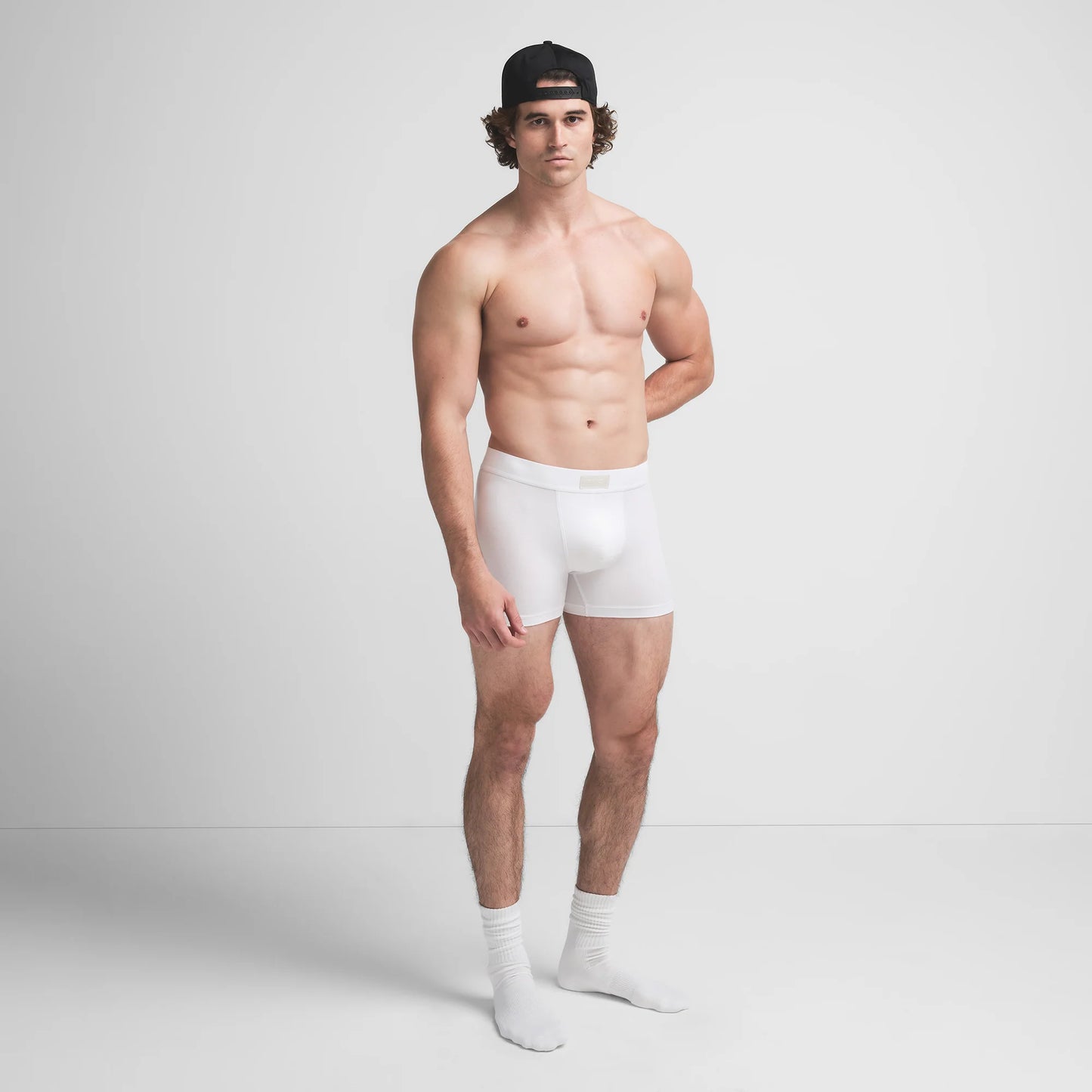 SKIMS COTTON MENS 3" BOXER BRIEF | CHALK