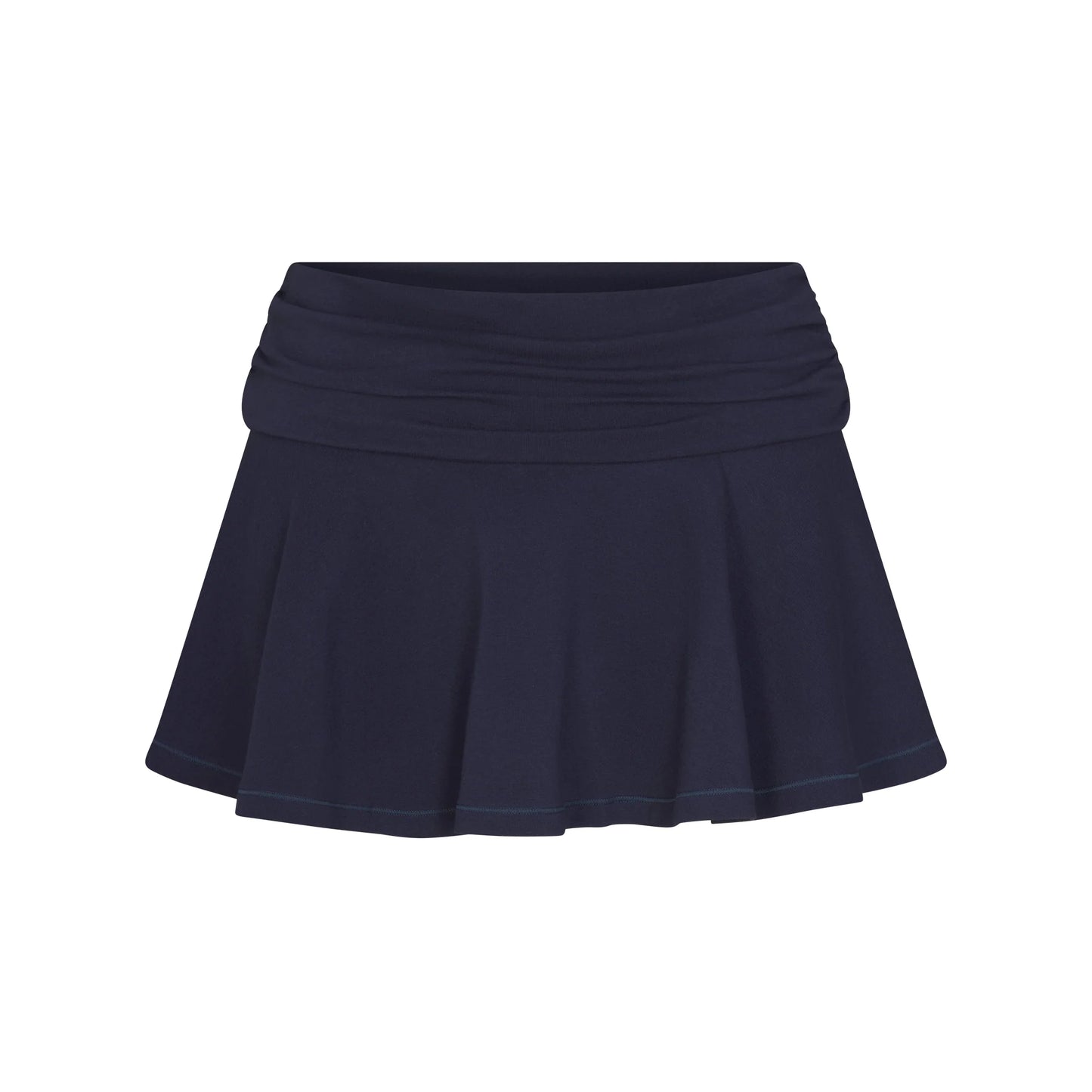 COTTON JERSEY FOLDOVER MINI SKORT | NAVY