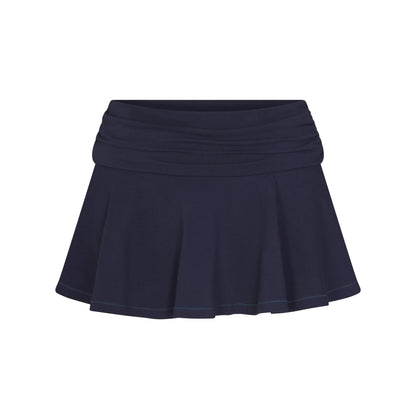 COTTON JERSEY FOLDOVER MINI SKORT | NAVY
