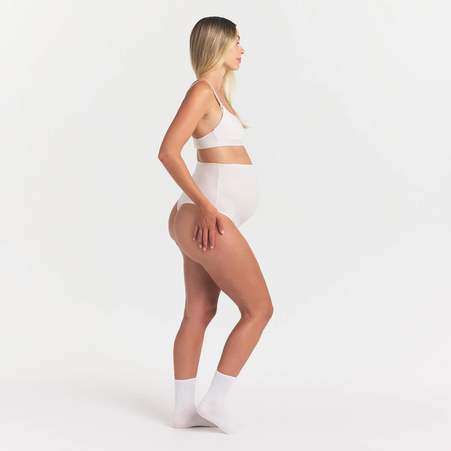 COTTON JERSEY MATERNITY NURSING SCOOP BRALETTE | MARBLE
