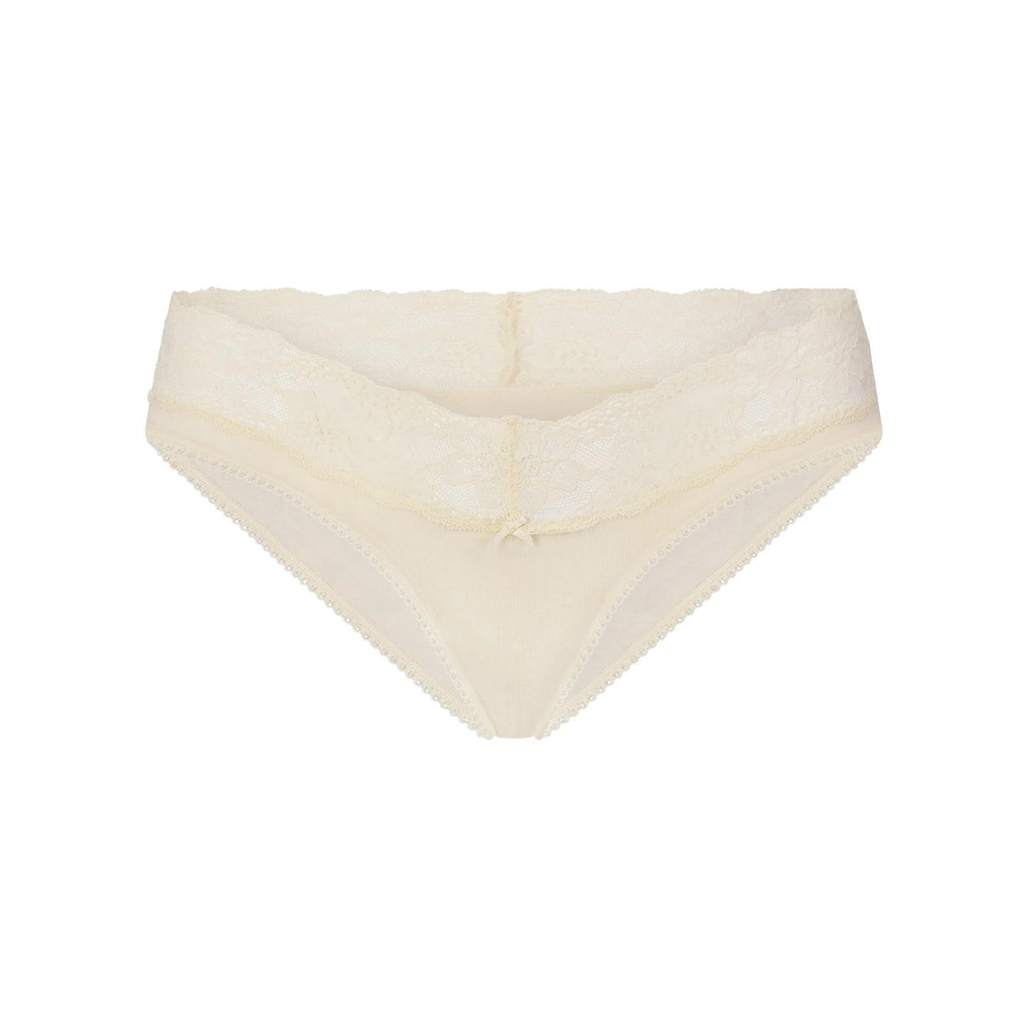 LIGHTWEIGHT COTTON WIDE LACE BRIEF | BUTTER TONAL