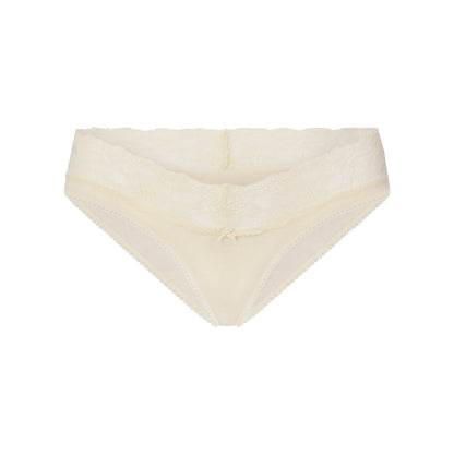 LIGHTWEIGHT COTTON WIDE LACE BRIEF | BUTTER TONAL