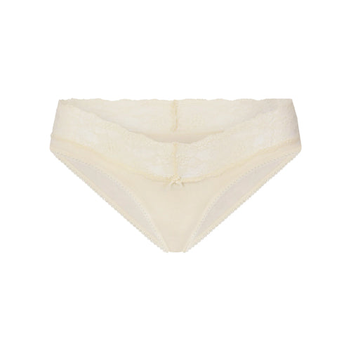 LIGHTWEIGHT COTTON WIDE LACE BRIEF | BUTTER TONAL