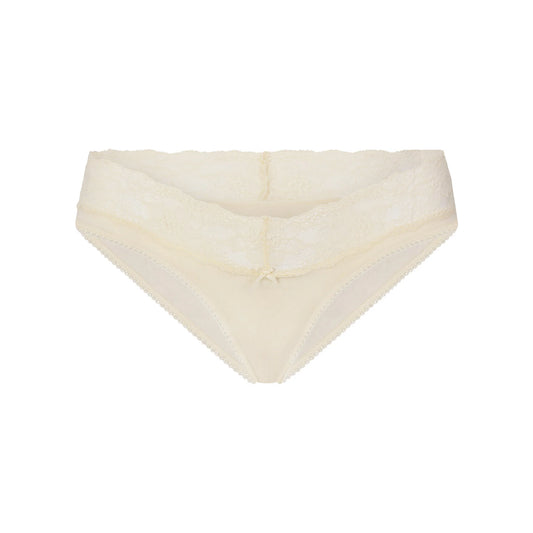 LIGHTWEIGHT COTTON WIDE LACE BRIEF | BUTTER TONAL