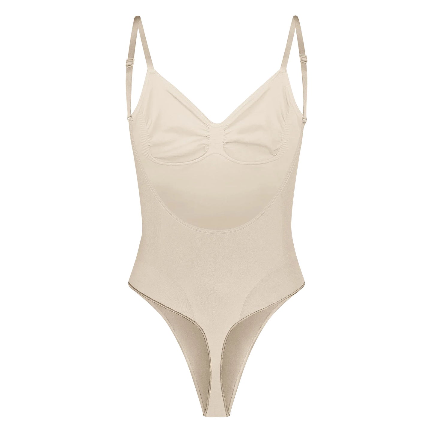 SEAMLESS SCULPT LOW BACK THONG BODYSUIT | SAND