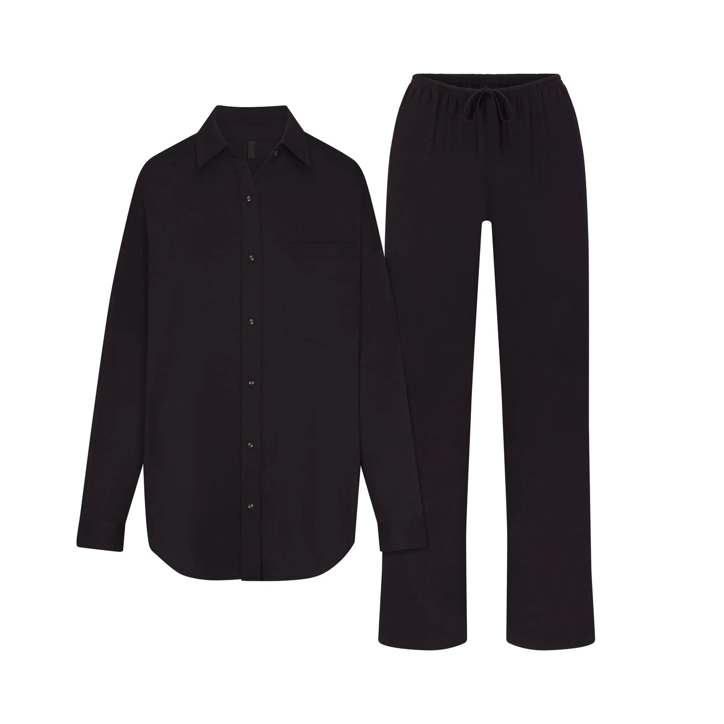 ORGANIC COTTON SLEEP LONG SLEEVE SET | OBSIDIAN