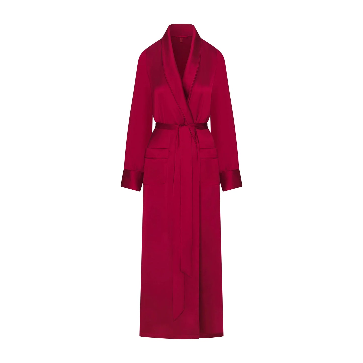 WOVEN SHINE LONG ROBE | BRICK