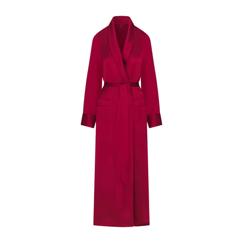 WOVEN SHINE LONG ROBE | BRICK