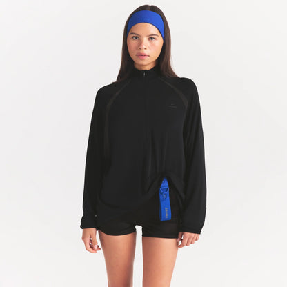NikeSKIMS STRETCH KNIT LONG SLEEVE HALF ZIP | OBSIDIAN