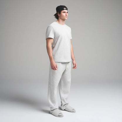 SKIMS COTTON MENS CLASSIC T-SHIRT | LIGHT HEATHER GREY