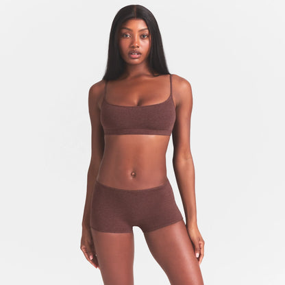 EVERYDAY COTTON SCOOP BRALETTE | COCOA HEATHER