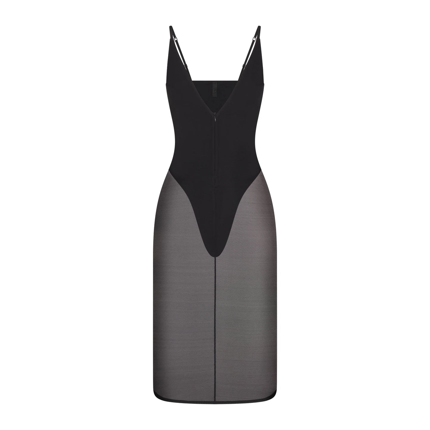 SKIMS BODY MESH PLUNGE MIDI DRESS | ONYX