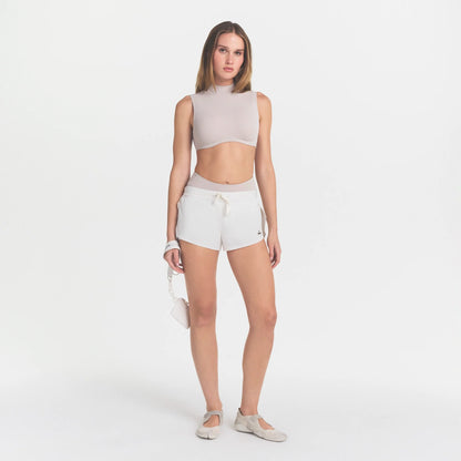 NikeSKIMS STUDIO STRETCH MOCK NECK BRA TOP | LINEN