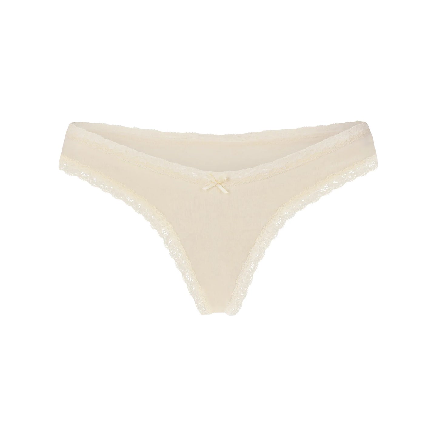 LIGHTWEIGHT COTTON LACE THONG | BUTTER TONAL