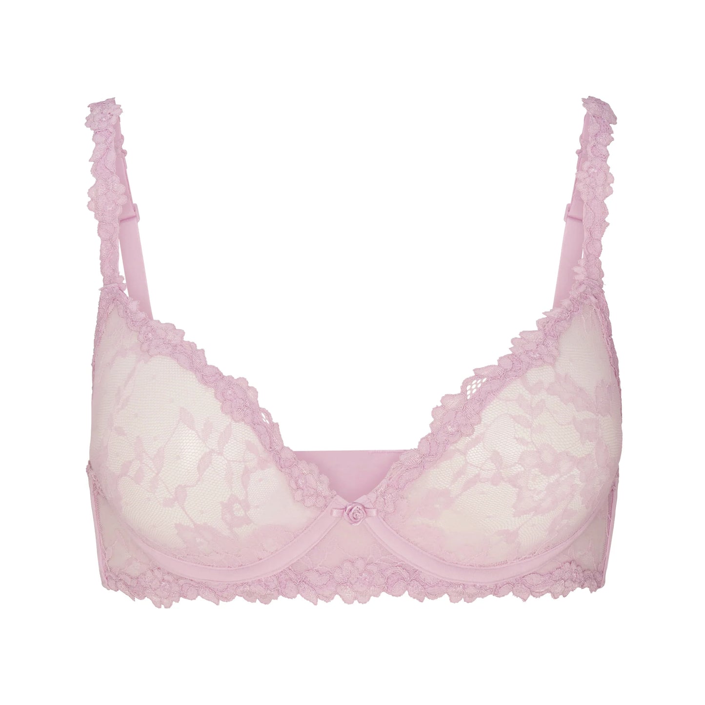 STRETCH LACE UNLINED DEMI BRA | BABY PINK