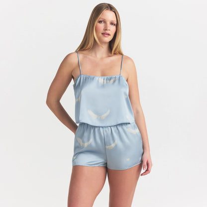 WOVEN SHINE CAMI AND SHORT SLEEP SET | AERO WING HEARTS PRINT