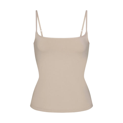 COTTON JERSEY SCOOP NECK CAMI | STONE