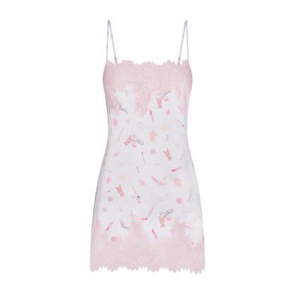 LIGHTWEIGHT SATIN MINI SLIP DRESS | SNOW ESSENTIALS BAG