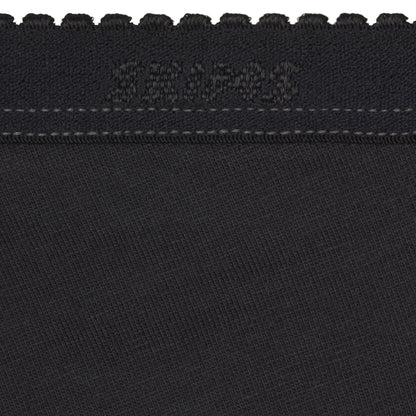 LIGHTWEIGHT COTTON LOGO PICOT HIPSTER | SOOT