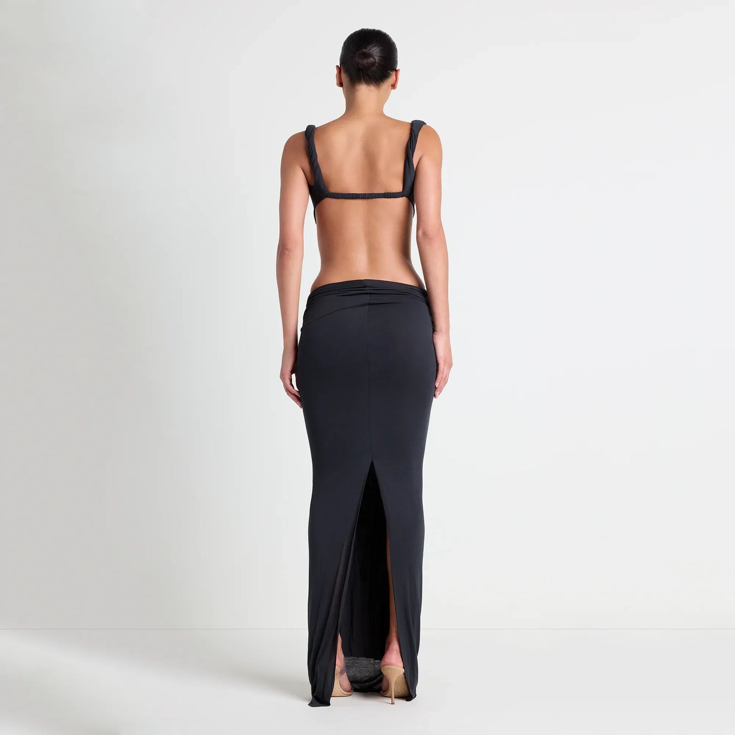 VETTESE X SKIMS SHEER MODAL DRAPED BRALETTE | ONYX