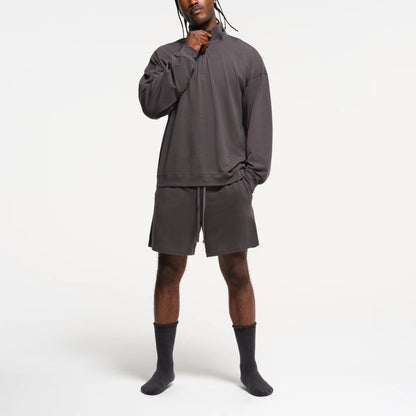 JERSEY LOUNGE MENS RELAXED QUARTER ZIP PULLOVER | ASH