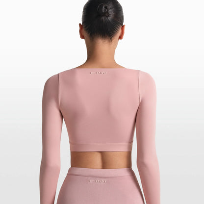 NikeSKIMS MATTE WRAP LONG SLEEVE CROPPED TOP | HIMALAYAN