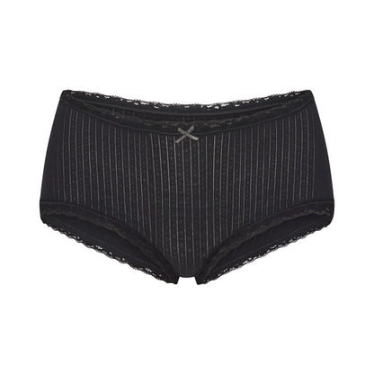LIGHTWEIGHT COTTON POINTELLE LACE BOY SHORT | SOOT TONAL