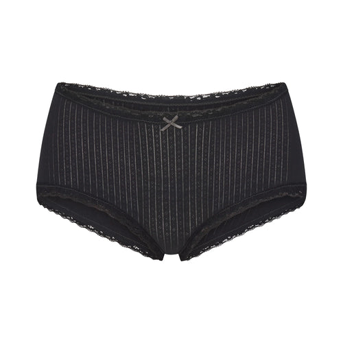 LIGHTWEIGHT COTTON POINTELLE LACE BOY SHORT | SOOT TONAL
