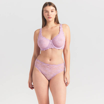 STRETCH LACE UNLINED FULL COVERAGE BRA | BABY PINK