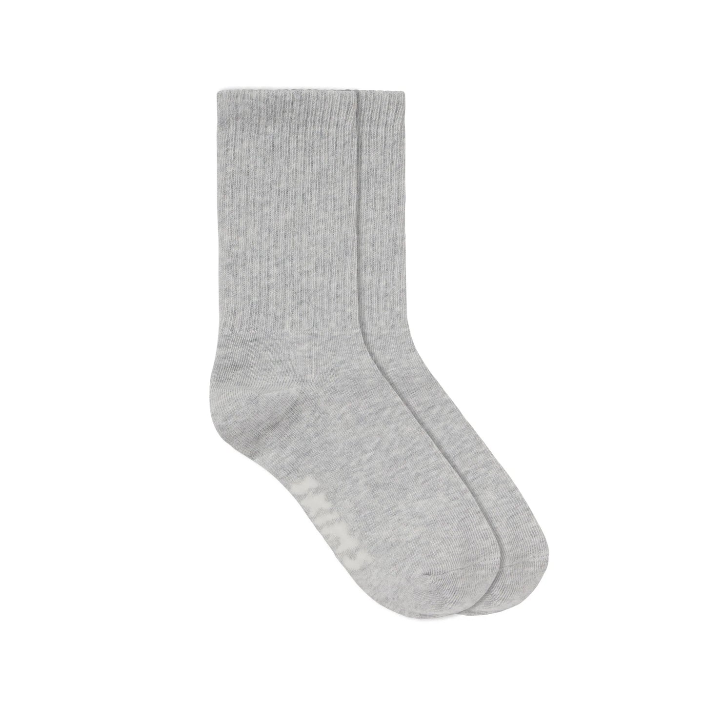 RIBBED CREW SOCK | LIGHT HEATHER GREY