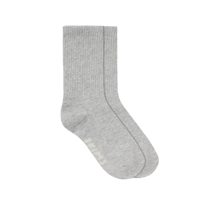 RIBBED CREW SOCK | LIGHT HEATHER GREY