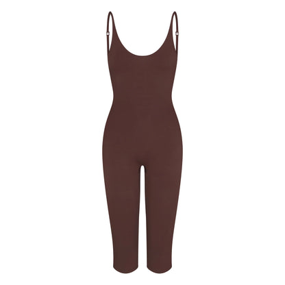 SMOOTH LAYERS CAPRI CATSUIT | COCOA