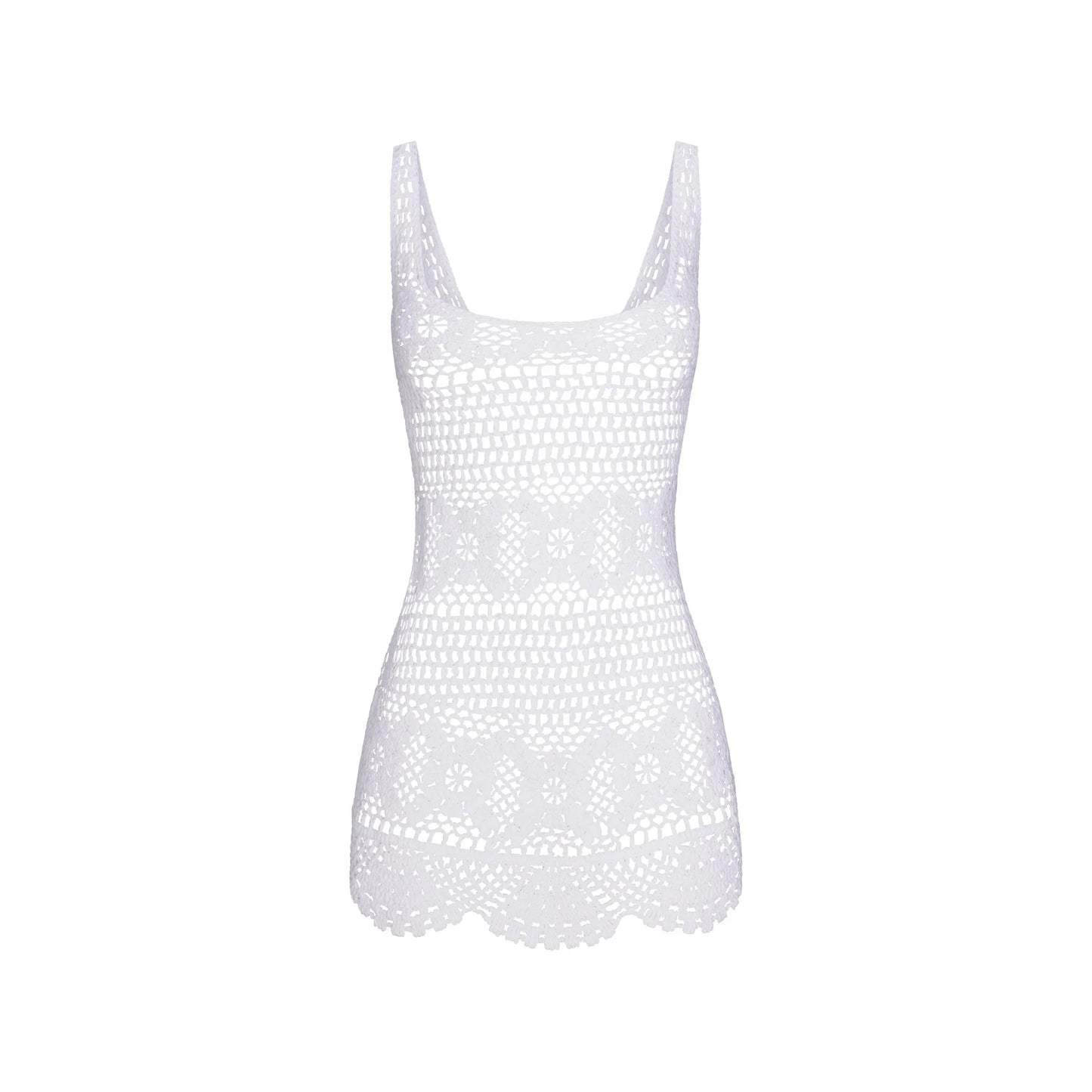 SWIM COVER-UPS CROCHET MINI TANK DRESS | SNOW
