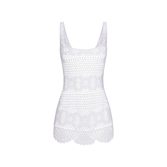 SWIM COVER-UPS CROCHET MINI TANK DRESS | SNOW