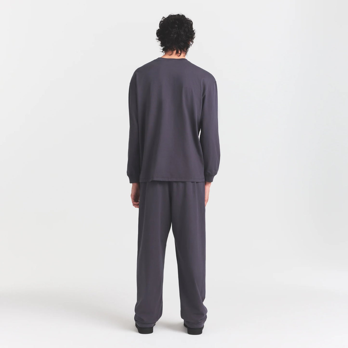 HEAVYWEIGHT COTTON MENS RELAXED LONG SLEEVE T-SHIRT | RAVEN