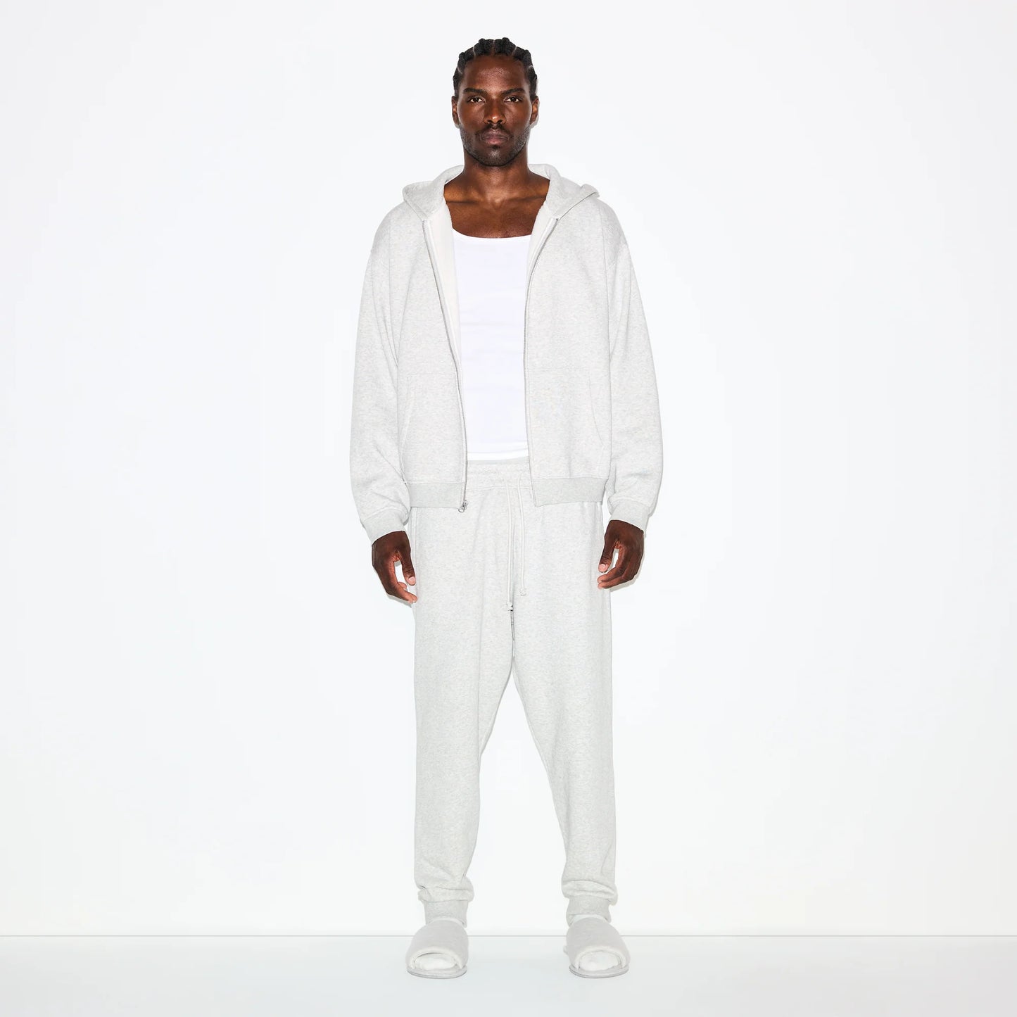 FLEECE LOUNGE MENS TAPERED JOGGER | LIGHT HEATHER GREY