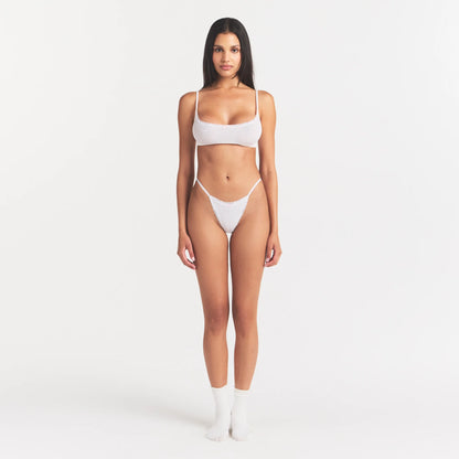 LIGHTWEIGHT COTTON POINTELLE SCOOP BRALETTE | SNOW PEONY PIN DOT