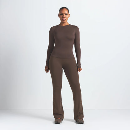 NikeSKIMS MATTE SLIM FLARE LEGGING | DARK SEPIA