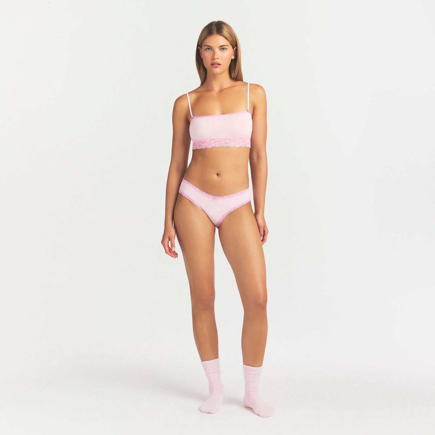 LIGHTWEIGHT COTTON LACE BRIEF | CHERRY BLOSSOM