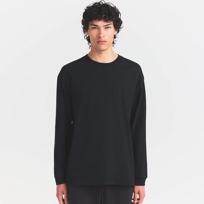 HEAVYWEIGHT COTTON MENS RELAXED LONG SLEEVE T-SHIRT | OBSIDIAN