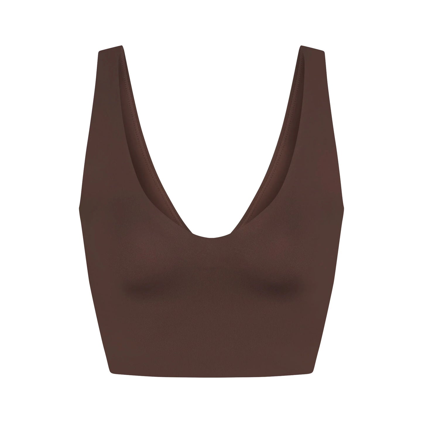 NikeSKIMS MATTE V-NECK BRA TOP | DARK SEPIA
